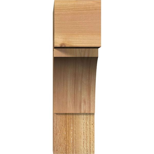 Thorton Block Rough Sawn Bracket, Western Red Cedar, 4W X 14D X 14H